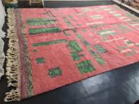 Authentischer Mrirt 8x11 Tango Pink Marok kanis cher Wollte ppich Handgemachter großflächiger Berber teppich Abstraktes Muster Hochwertiger böhmischer Stil