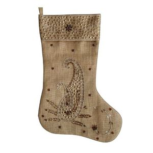 Hot Sale Custom Christmas Stockings with Red and Green Beaded Design - Product Image 3