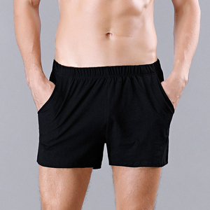 Pantalones cortos de verano para hombre de calidad superior 100% tela de malla de algodón estilo Cargo con bolsillo Boxer Look cintura elástica teñida lisa - Product Image 5