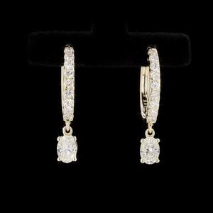 0.97 Ct Oval Lab Grown Diamond <b>Earrings</b> for Women 14K Yellow Gold VVS VS Clarity <b>Fine</b> Jewelry Elegant Gold Diamond <b>Stud</b> <b>Earrings</b> - Product Image 2