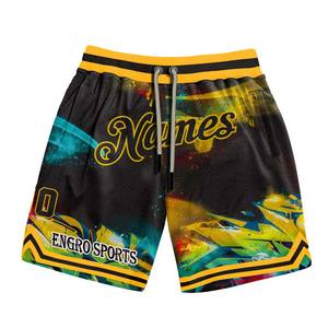 Manufacturer high quality Fashion <b>Shorts</b> Chicago Basketball Jersey 100% Polyester Breathable <b>Shorts</b> Style NBASS Design Paisley - Product Image 6