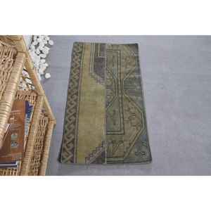 Green Wool Eco Friendly Medium Pile <b>Rug</b> 1.9 X 3.5 ft Traditional <b>Boho</b> Style Large Area Rectangle Patchwork Pattern Dining Room - Product Image 1