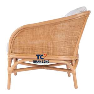 HOT CHAIR 2025 Chaise en rotin faite à la main Chaise d'appoint rembourrée en rotin Micah, Naturel du Vietnam - Product Image 6