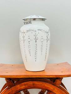 Urna de cremación grande para adultos con corte de diamante para cenizas humanas, urna de cremación de metal funerario para cenizas - Product Image 4