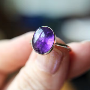 Nouvelle bague en argent fin 2025 améthyste pierre précieuse forme ronde 8X10mm lunette réglage bijoux de mariage NFC unisexe Blockchain vérifiable - Product Image 2