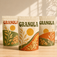 Emballage souple personnalisé pour granola, sachet refermable de qualité alimentaire