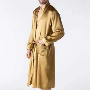Peignoirs de bain en satin de haute qualité, respirants, nouveau design, luxueux, moelleux, pour hôtel, pour hommes et femmes, vêtements de nuit avec logo personnalisé, costume en soie - Product Image 5