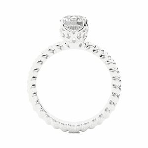Bague de fiançailles en diamant solitaire à 4 griffes de coupe ronde pour femmes - Product Image 2