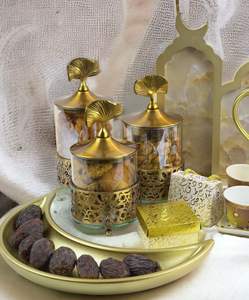 Plateau décoratif de luxe en métal pour le ramadan avec design artisanal pour un affichage élégant de décoration islamique pour la maison - Product Image 4