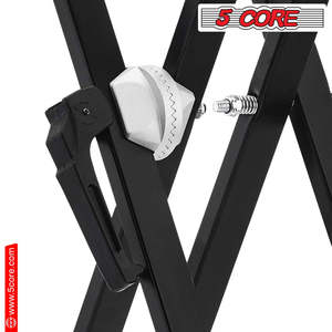 5 Core <b>Keyboard</b> Stand Dual X Shape Gear Adjustable Foldable Portable Key Board DJ Controller Stands - Product Image 2