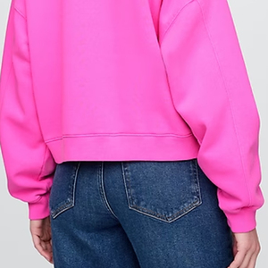 เสื้อสเวตเชิ้ตผู้หญิงทรงหลวม แขนยาว ดีไซน์ไหล่ตก สวมใส่สบาย พร้อมบริการออกแบบโลโก้ตามสั่ง เหมาะสำหรับใส่ลำลอง - Product Image 6