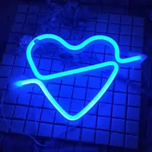 Eleve su amor con el resplandor radiante: compre un letrero de neón de corazón estrecho: LED, flexible, neón personalizado para una decoración romántica y significativa