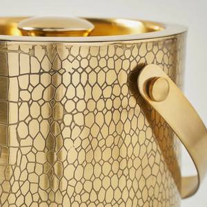 Cubo de Hielo de Latón Hecho a Mano con Tapa y Asa, Acabado Texturizado, Diseño Aislado para Fiestas en Bares de Hogares de Lujo y Regalos - Product Image 4