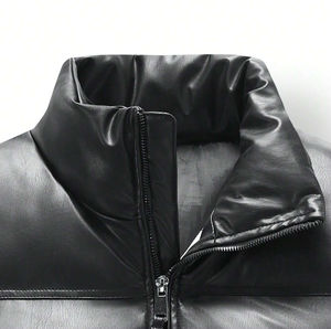 Venta al por mayor chaqueta de invierno de los hombres Venta caliente negro acolchado abajo Chaleco con logotipo personalizado cremallera botón estilo largo TELA DE TRABAJO - Product Image 2