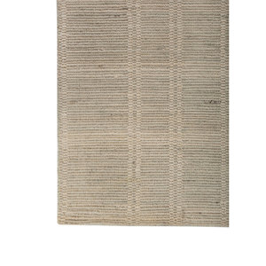 Alfombra de Lana Hecha a Mano Verde Contorno, Estilo Clásico a Rayas para el Hogar, 10 mm de Grosor, para Entrada, Dormitorio y Pasillo - Modelo HWL-442 - Product Image 4