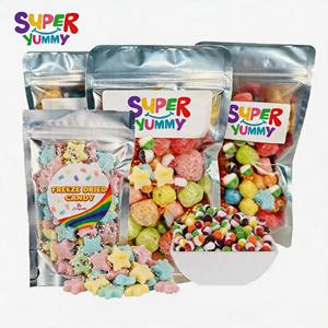 Bonbons gélifiés déshydratés lyophilisés personnalisés en gros, aux saveurs de <span class=keywords><strong>fruits</strong></span>, croustillants, en vrac, assortiment varié, directement de l'usine - Product Image 1