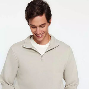 MOQ bajo Sudadera con cremallera para hombre Peso pesado Algodón para hombre Media cremallera Fácil de lavar Sudaderas - Product Image 4