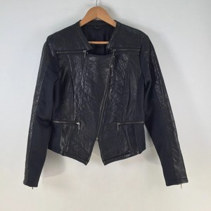 Chaqueta de invierno calefactable de piel de vaca negra original para mujer, OEM, hecha a medida, cierre de cremallera de alta calidad, patrón sólido, RRI-WLJ-37 - Product Image 1