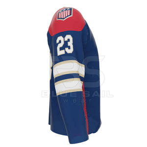 Club Level Ice Hockey Jersey Featuring V Neck Collar And <b>Athletic</b> Fit Stretch Fabric Hockey Jersey - Product Image 2