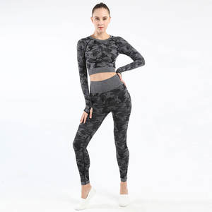 Ensemble de yoga d'entraînement de gymnastique en deux pièces personnalisé-Soutien-gorge et leggings Vêtements de fitness pour un style de vie actif - Product Image 1