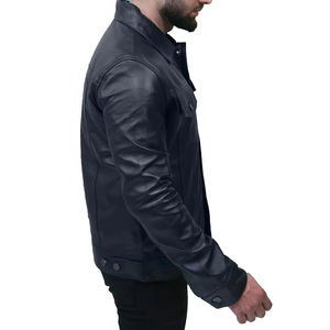 Chaqueta de cuero personalizada fabricante moda nueva chaqueta de cuero para hombre con bolsillos manga larga con bolsillos chaqueta 2026 - Product Image 3