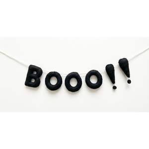 Cute Boo Felt Ghost Party Garland Classic <b>Halloween</b> Boo Felt Garland handmade felt Boo Garland - Product Image 5
