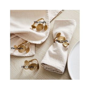 Anillo para Servilletas de Diseño Moderno, Anillo para Servilletas de Aluminio Color Dorado, Anillo para Servilletas con Forma de Árbol para el Hogar y Restaurantes - Product Image 3