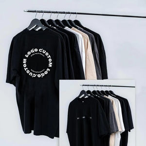 PromotionCustom haute qualité hommes luxe coton lourd Camisetas surdimensionné t-shirt blanc O cou lourd surdimensionné Boxy t-shirt - Product Image 2