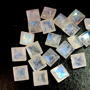 Pierre de lune naturelle arc-en-ciel coupe carrée 3mm à 11mm facettes-bon bleu Flashy bonne qualité - Product Image 2