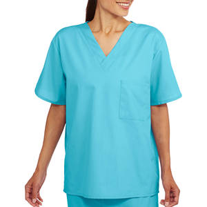 Cómodo y elástico Hospital Enfermera Doctor Scrubs Uniforme Conjuntos Cuello en V Manga corta Jogger Pantalones Mujeres Scrub Trajes - Product Image 6