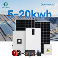 Système solaire monocristallin hors réseau autonome 48V à phase divisée 20kW avec onduleur MPPT, batterie lithium-ion et support BIPV pour usage domestique
