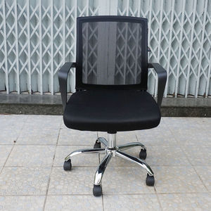 เก้าอี้สำนักงานโครเมี่ยมเมชพนักพิงต่ำและฐานหมุนได้-SFGLV010 - Product Image 4