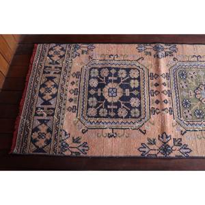 Alfombra Turca Vintage de Lana Azul, 2.5x10.8 pies (76x330 cm) - Product Image 5