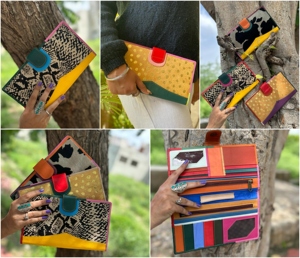 กระเป๋าใส่บัตรเครดิตพับได้สองทบสำหรับผู้หญิงกระเป๋าสตางค์หนังขนสัตว์พิมพ์ลายสัตว์สไตล์ตะวันตกแบบพับได้สองทบกระเป๋าสตางค์สีสั้นสวย - Product Image 2