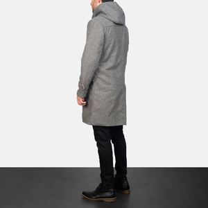Manteau d'hiver en cuir respirant de couleur personnalisée pour hommes avec col long Service OEM Vêtements pour hommes Manteau long - Product Image 5