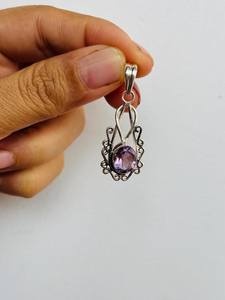 Amethyst Pendant Gemstone 925 Sterling Silver Handcrafted Jewelry for Children's & Women High Quality February <b>Birthstone</b> Gift - Product Image 3