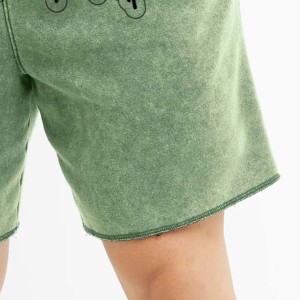 กางเกงวิ่งผู้ชายพิมพ์ลายตามสั่ง เป็นมิตรกับสิ่งแวดล้อม ล้างสีแบบ Acid Wash และ Snow Wash มีกระเป๋าข้าง ทรงหลวม ผ้าหนา ลายเรียบ - Product Image 3