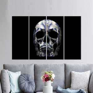 ภาพพิมพ์บนผ้าใบลายกะโหลกมนุษย์แบบนามธรรมที่งดงามสำหรับตกแต่งผนัง,4P: ห่อหุ้มอย่างดี - Product Image 1