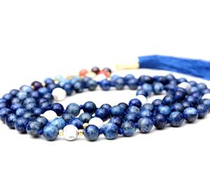 Vente chaude 7 Chakra Pulsera À La Main 108 Noué Mala Perles Lapis Lazuli Bijoux Artiste Indien De Mode Perlé Colliers - Product Image 4