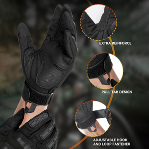 Gants tactiques en nylon noir pour hommes femmes Logo personnalisé écran tactile coupe-vent imperméable pour les sports de plein air - Product Image 5