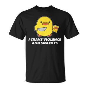 Camiseta con Estampado de Pato y Frases, Temática de Snackys y Violence Craving, para Promociones - Product Image 1