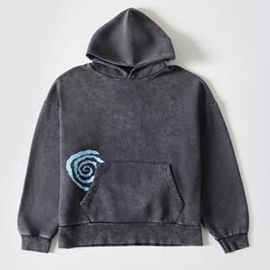 Sweat-shirt vintage pour homme en vente chaude, 100% coton, tissu éponge français, haute qualité, délavé à l'acide, motif uni pour l'hiver, prix bas - Product Image 1