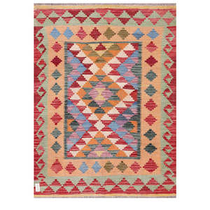 Alfombra Kilim de Maimana, Afganistán, 170 x 128 cm para Decoración del Hogar - Product Image 1