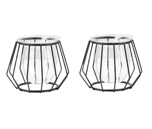 Vase à fleurs hydroponique de conception simple terrarium avec support en métal prix de gros Vase en fer de luxe décor de mariage végétal - Product Image 1