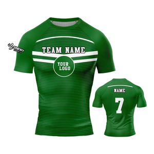 Rash guard à manches courtes Surf MMA BJJ Compression Concevez votre propre BJJ Rash Guard - Product Image 6