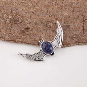 Pendentif goutte de créateur en lapis-lazuli bleu, taille ovale séduisante, 8x10mm, plaqué argent 925, pour cadeau de mariage ou d'anniversaire - Product Image 2