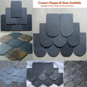 Tuiles de toit en <span class=keywords><strong>ardoise</strong></span> noire naturelle traditionnelles faites à la main, taille personnalisée, ondulées, pour maison, villa, imperméables, ignifuges, résistantes à la chaleur - Product Image 3