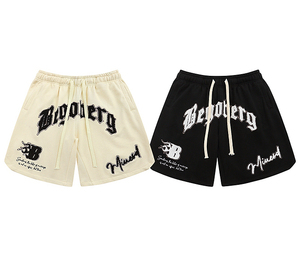 Pantalones cortos de baloncesto para hombre con sublimación de logotipo personalizado de alta calidad 100% algodón informal de doble capa de malla de 5 pulgadas con entrepierna de cintura elástica - Product Image 1