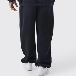 ชุดวอร์ม500แกรมสำหรับผู้ชายไซส์ใหญ่พิเศษมีฮู้ดทรงหลวมเปิดไหล่พร้อมเปลวไฟสเวตเตอร์กางเกงวิ่งออกกำลังกายโอเวอร์ไซส์สำหรับผู้ชาย - Product Image 5