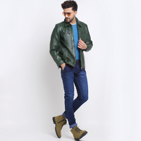 Veste en cuir de vachette de qualité supérieure, respirante, grande taille, écologique, couleur verte, mode masculine, Amazing Industries